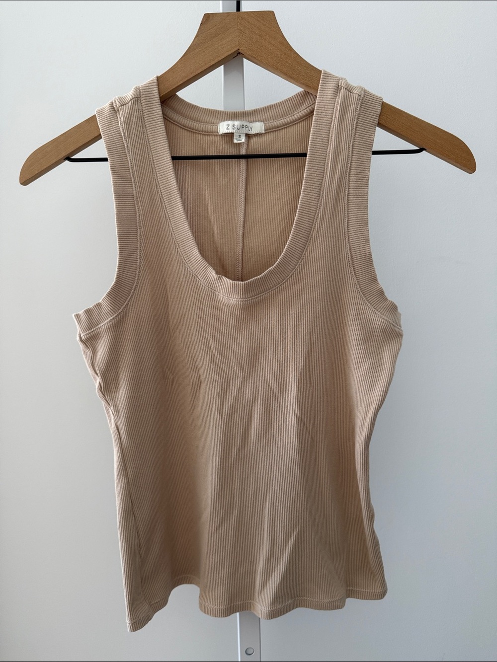 Z Supply Sirena ribbed scoop neck tank top Light Beige small